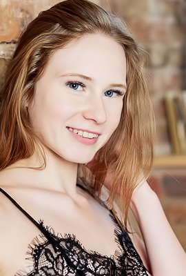 Zuzanna Freckle-faced Sweetie Is Reading On Her Bed