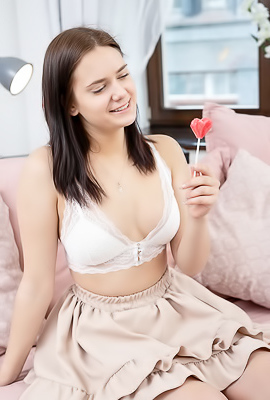 Tina Howl Let Her Perky Breasts Bounce In Her White Lace Bra As She Frolics On The Sofa