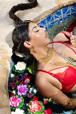 Jasmine Sherni Spreads Wide On Velvet Chairs