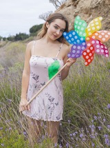 Bozhena Turns On In Field Showing Off Her Hairy Pussy And Perky Nipples - photo 00