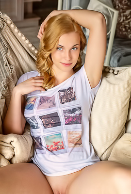 Lana Blue Baring The Succulent Folds Of Her Shaved Pussy