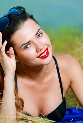 Georgia Breathtaking Beauty Showcases Her Flawless Figure In Lacy Black Lingerie