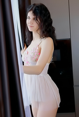 Anastasia Barbi Sweetly Sexy In High Heels And A Sheer Babydoll