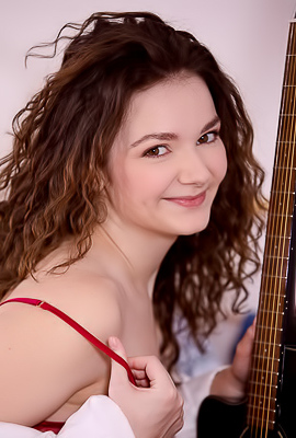 Purr Simona Adorably Sexy In Scarlet Lingerie That Hugs Her Soft Curves