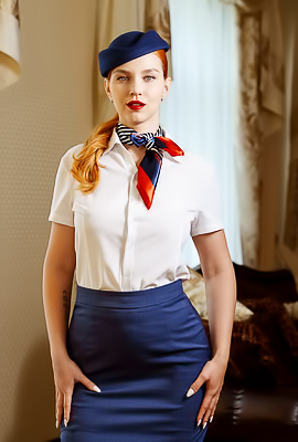 Sharon White And Leya Desantis Shine In Cabin Crew Fantasy With Feoldoes